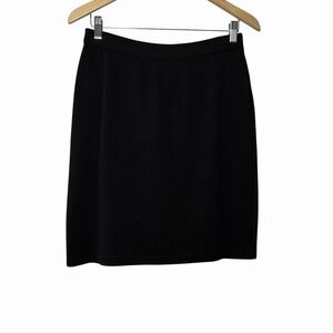 St. John Basics Women's Black Santana Knit Pencil Skirt Size 6 Classic Old Money